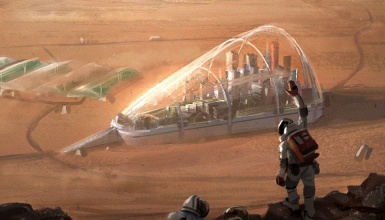 บ้านบนดาวอังคาร ภาพวาดโดย Ville Ericsson ศิลปินชาวสวีเดิน
